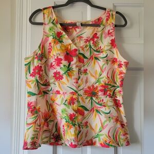 J Crew Peplum Floral Linen Blouse